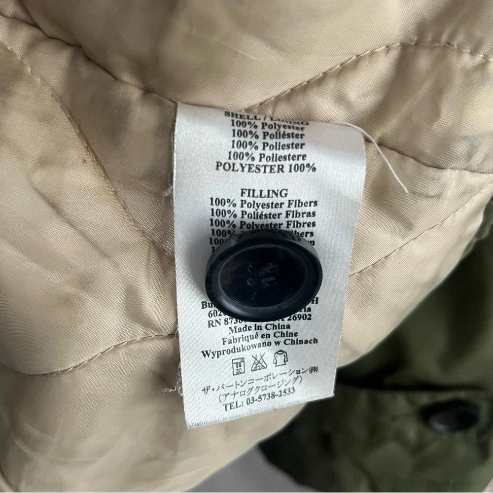 Burton Analog AG Parka Insulated Coat Men’s L Army Green Snowboarding Ski Snow